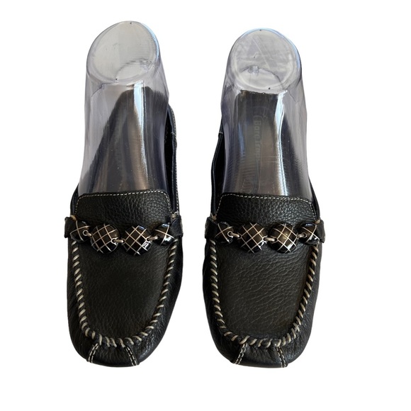 BareTraps Shoes - Bare Traps womens 6.5 shoe Pebbled Leather Slip on Mules Pathway flats Black